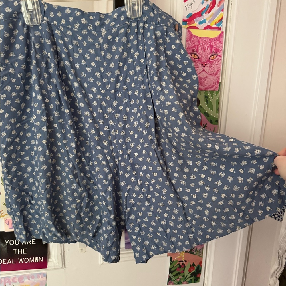 Blue Floral Shorts